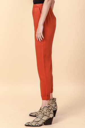 CIGARETTE PANT WITH ROLL UP ANKLE DETAIL