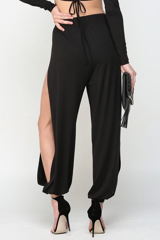 SIDE SPLIT DETAIL TROUSER PANTS