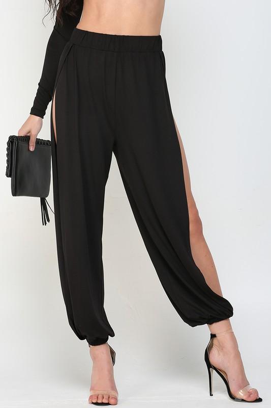 SIDE SPLIT DETAIL TROUSER PANTS