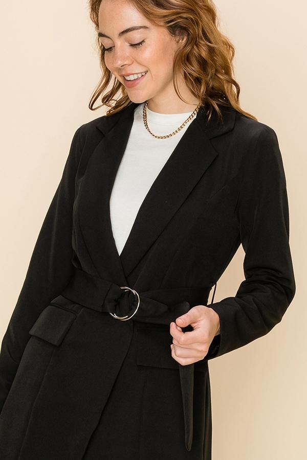 OPEN FRONT JACKET WITH BELT