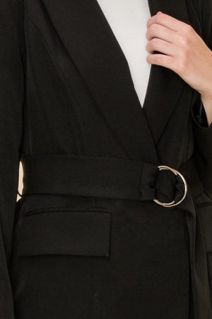 Open Front Jacket With Belt