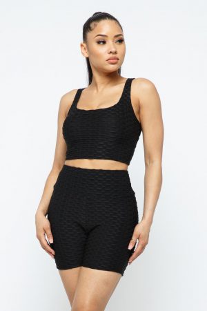 Solid Tank crop top and bike short