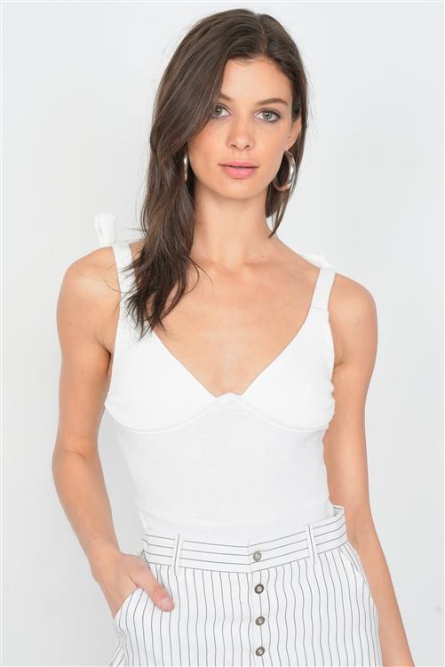 Knot Shoulder Thong Bodysuit