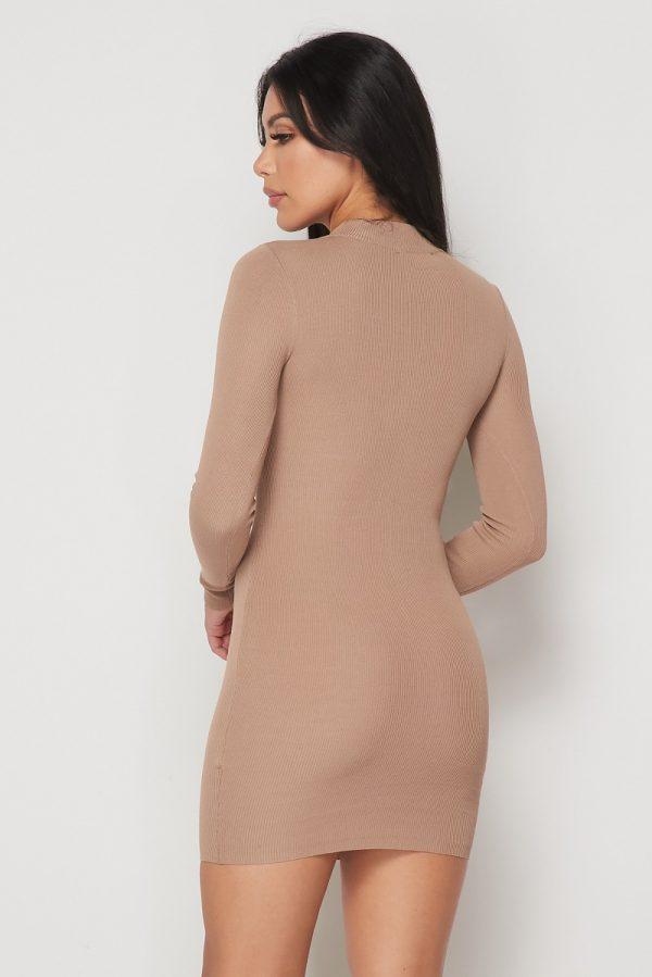 MOCK NECK LONG SLEEVE DRESS