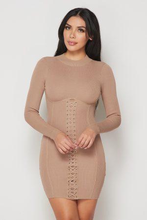 Mock Neck Long Sleeve Dress