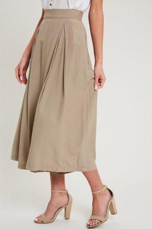 Pleated Cullote Capri Pants