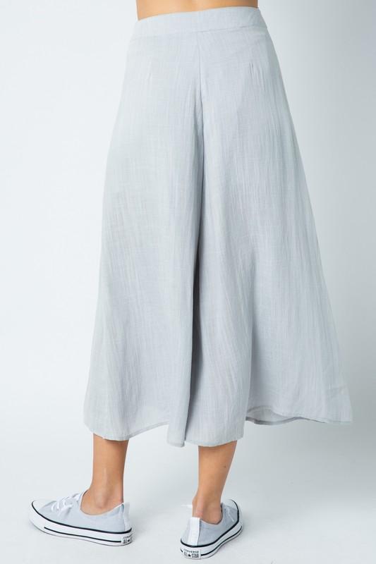 WOVEN WASHED CULOTTE PANT