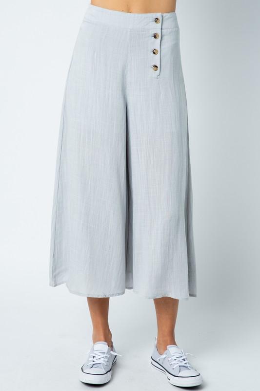 WOVEN WASHED CULOTTE PANT