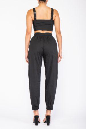 Crop Top and Zip Detail Jogger Pant Set