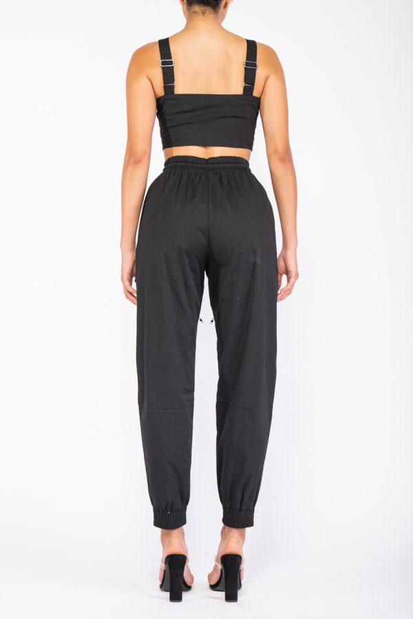 CROP TOP AND ZIP DETAIL JOGGER PANT SET