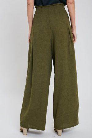 Pleated Front Wide Leg Pants