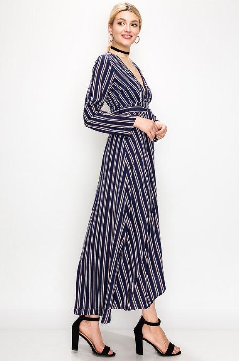 Stripe Wrap Dress