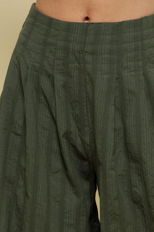 COTTON JAQUARD GAUCHO PANTS