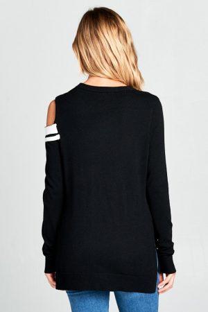 Knit Color Block Long Sleeve Sweater