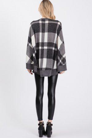 Brushed Plaid Poncho