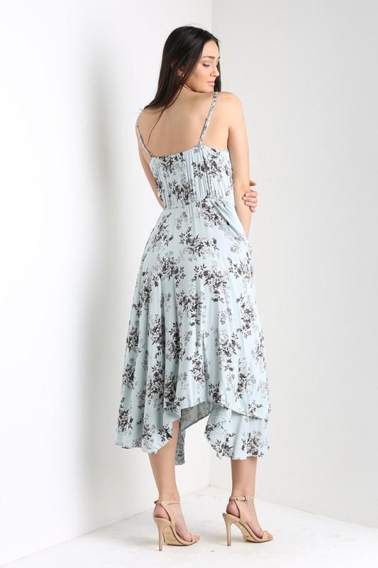 BUTTON FRONT MID LENGTH DRESS