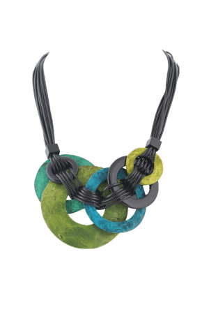 Alisha D - Rings of Greens Multi Cord Necklace