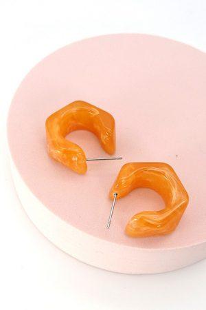 Marbled Acrylic Hoop Earrings