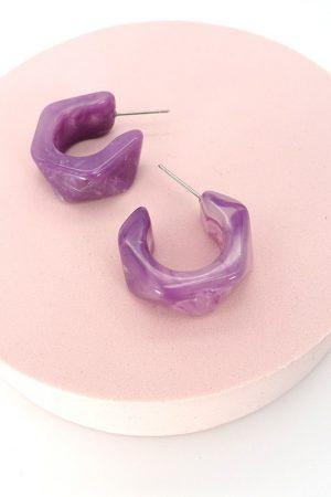 Marbled Acrylic Hoop Earrings