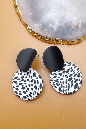 Animal Print Exaggerated Matt Earrings