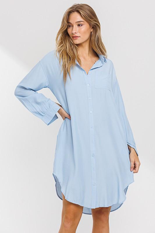 LONG SLEEVE SHIRT DRESS