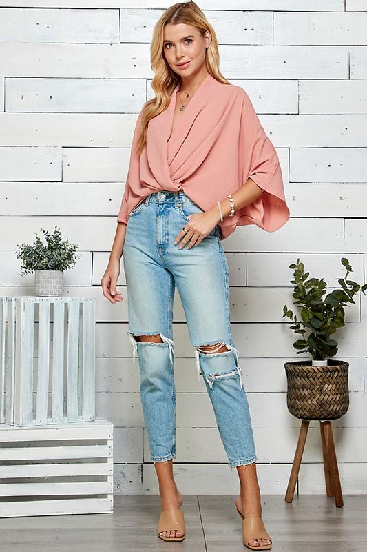 TWISTED FRONT BLOUSE