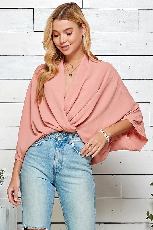 TWISTED FRONT BLOUSE