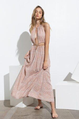 Braid Strap Cross Maxi Dress