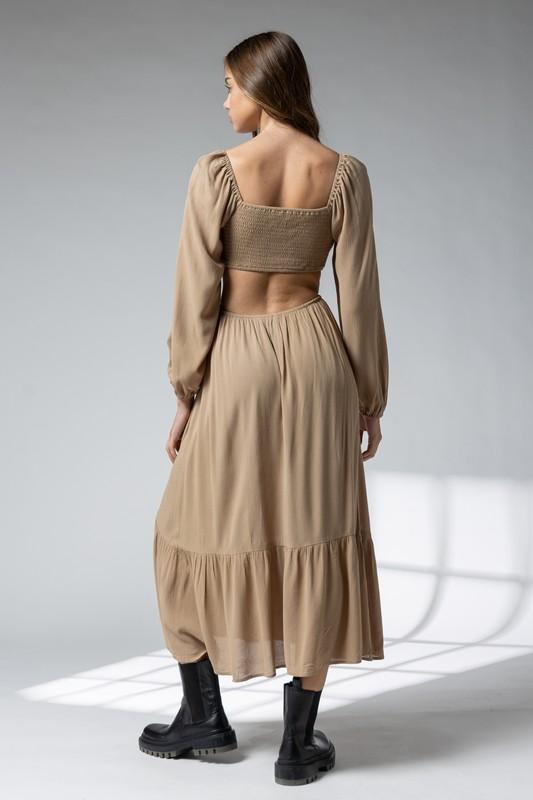SWEETHEART NECK  LINE MIDI DRESS